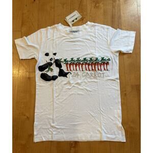 Vintage Iceberg Embroidered T-Shirt Panda & 24 Carrot Made In Italy Size 40 S